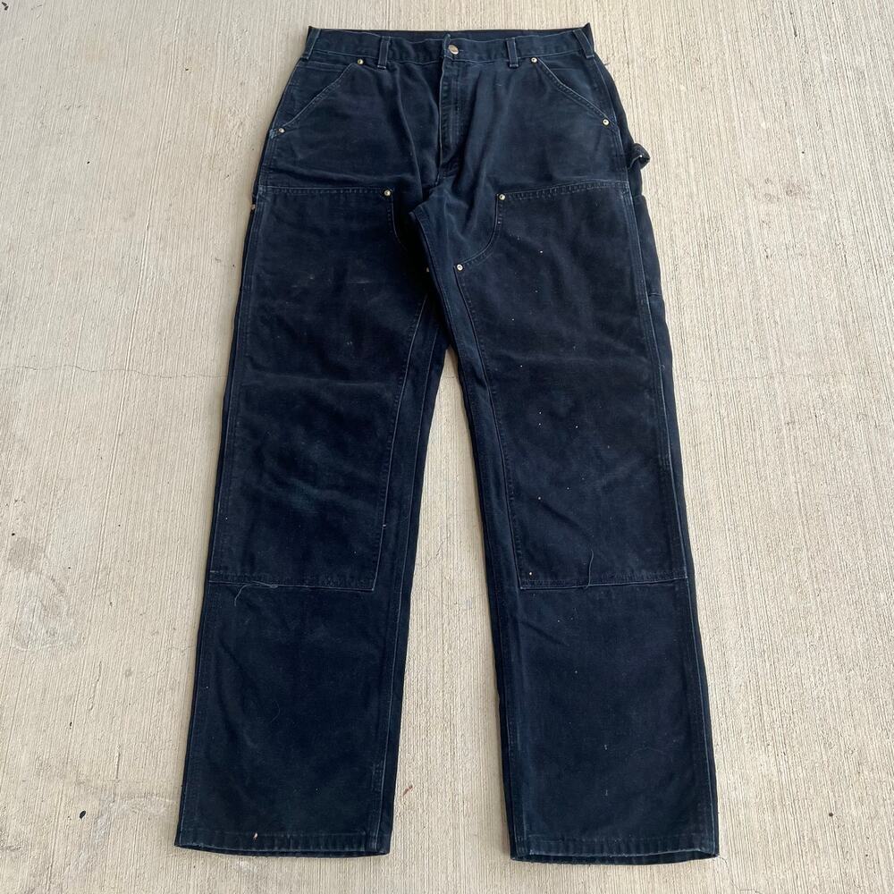 Carhartt B01 BLK black double knee work wear carpenter pants